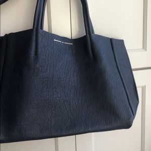 Ampersand as Apostrophe Leather Navy Tote